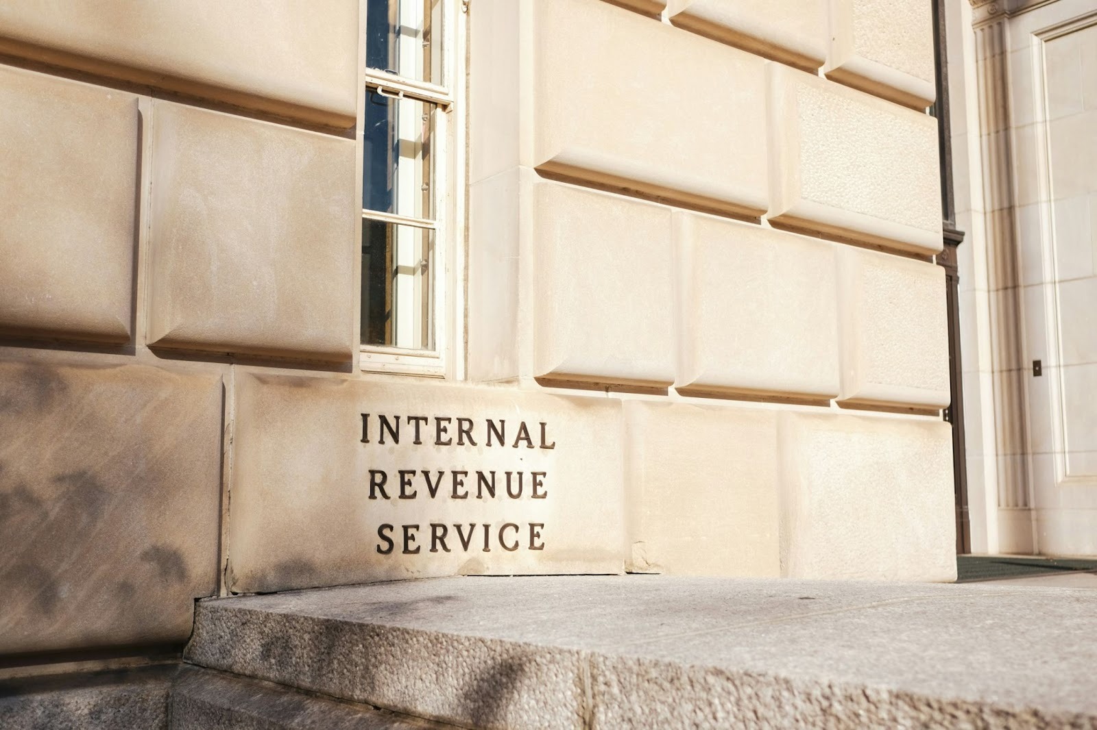 exterior of the Internal Revenue Service building where tax refunds are processed